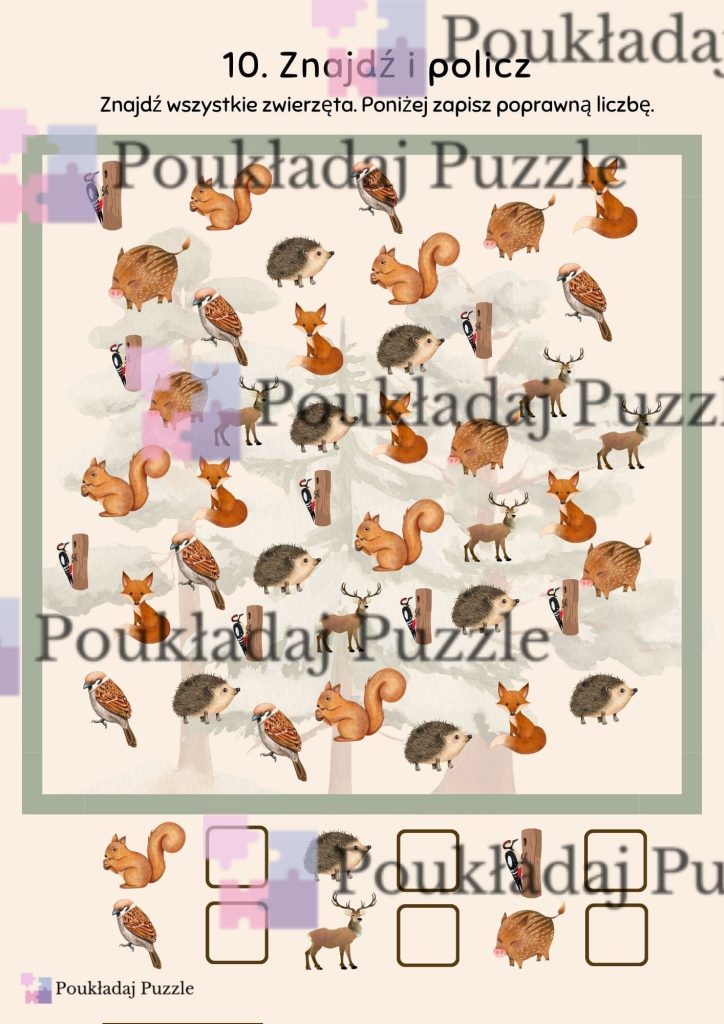 znajdź i policz zwierzęta