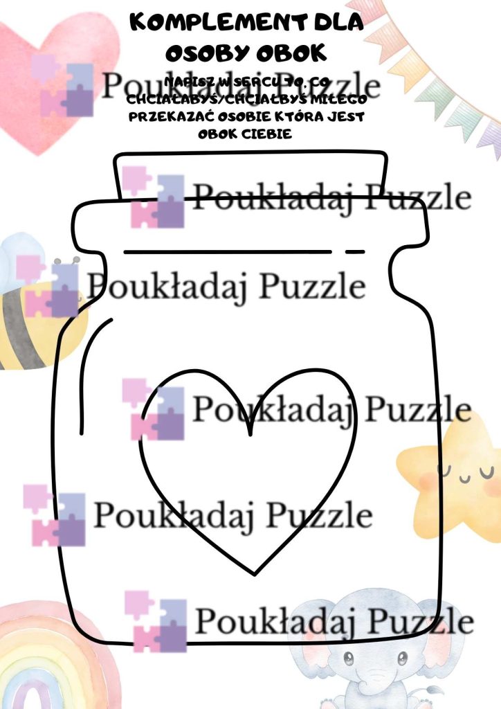 Komplement - daj komplement - słoik komplementów dla osoby obok
