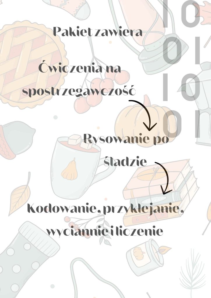 Karty pracy - okładka jesiennych kart pracy matematycznych dla dzieci do druku pdf
