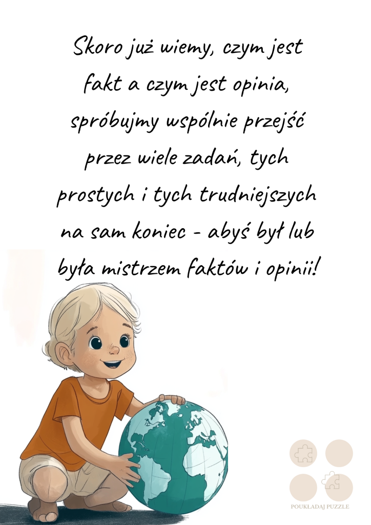 Fakty i opinie zestaw kart pracy