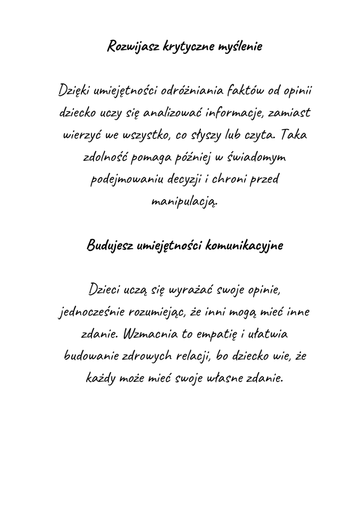 Fakty i opinie zestaw kart pracy